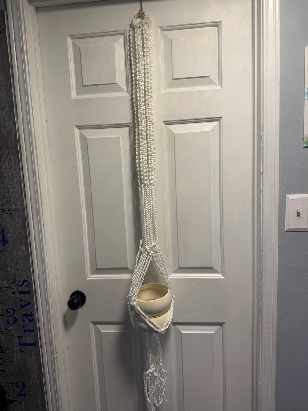Handmade White Macramé Hanging Planter